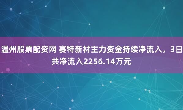 温州股票配资网 赛特新材主力资金持续净流入，3日共净流入2256.14万元