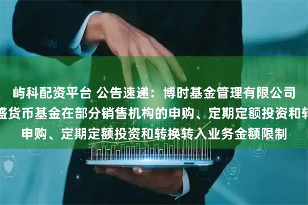 屿科配资平台 公告速递：博时基金管理有限公司关于调整旗下博时兴盛货币基金在部分销售机构的申购、定期定额投资和转换转入业务金额限制